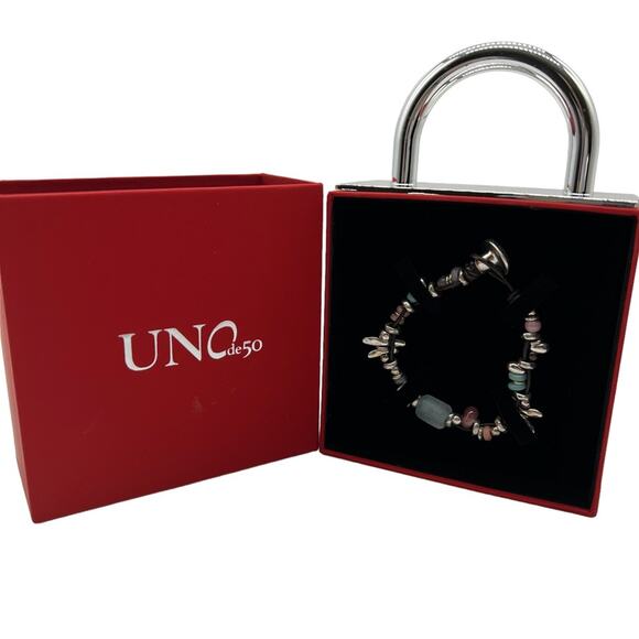 Uno de 50 Only Her Handcrafted Silver Plated Beaded Craft Crystal Charm Bracelet - Picture 1 of 6